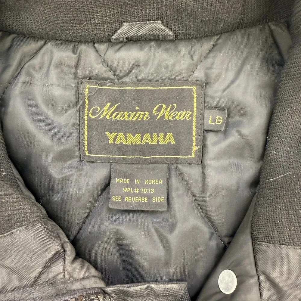 Yamaha Jacket Mens Large Maxim Wear Vintage Snowmobile Black Quilted